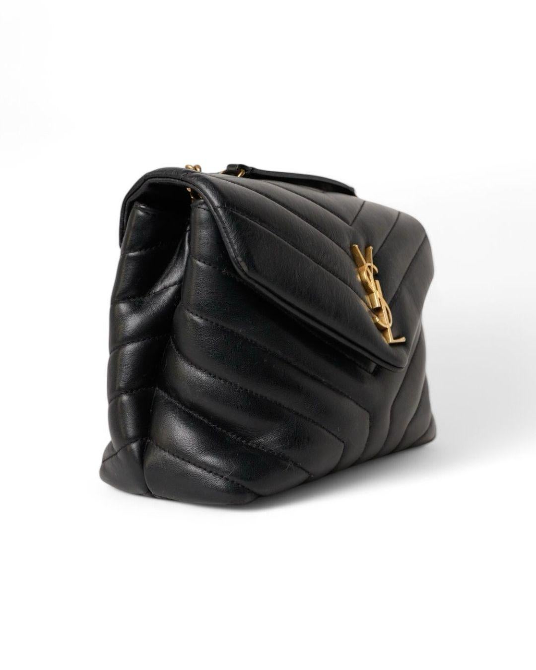 Women's Saint Laurent Lou Lou Small Quilted Black