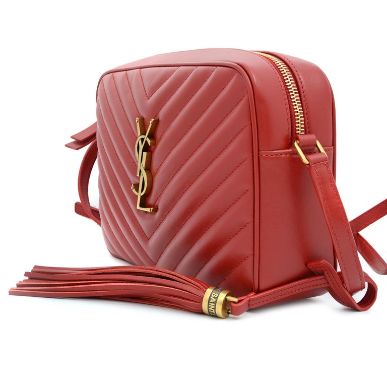 Saint laurent online camera bag red