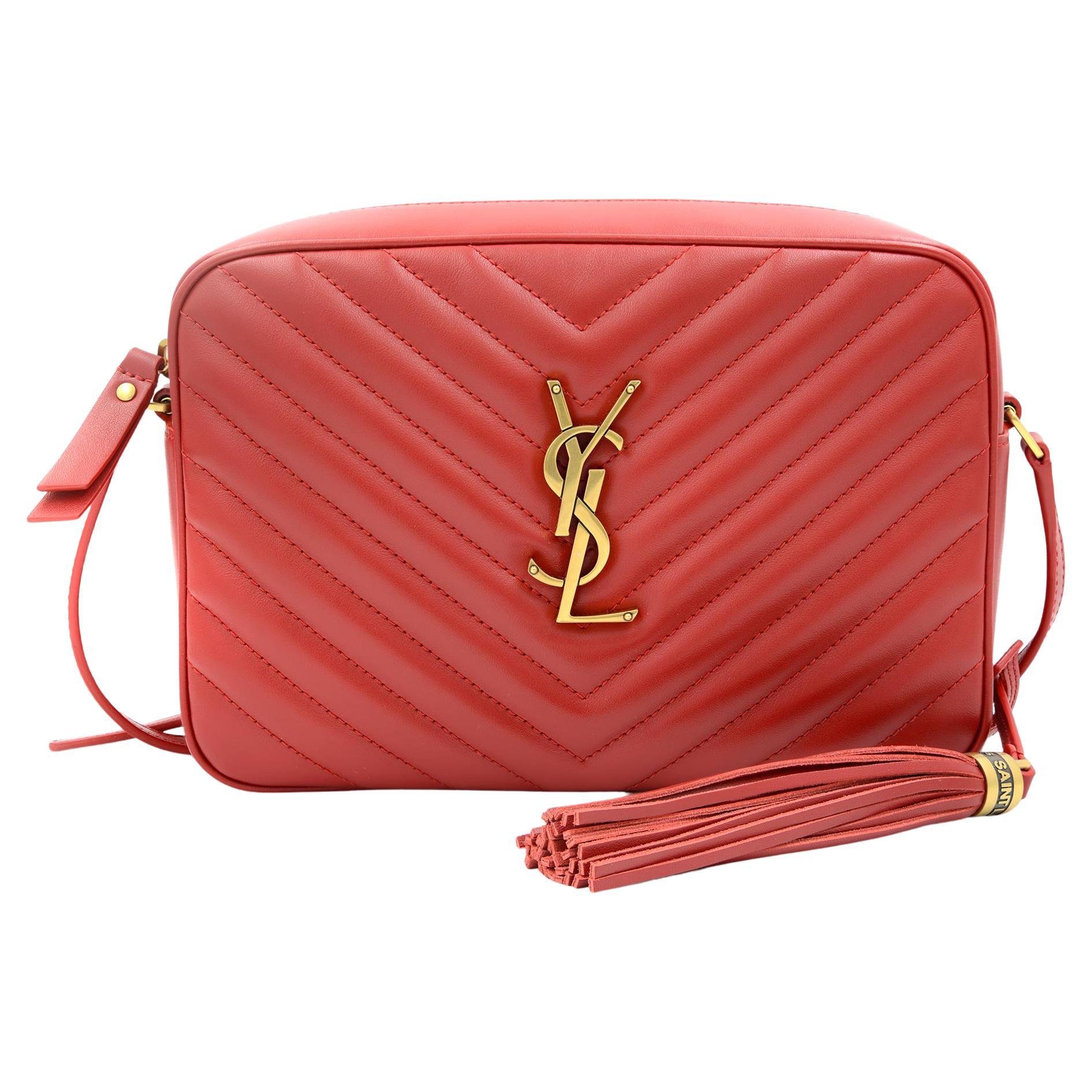 SAINT LAURENT Mini Lou quilted leather camera bag RED – Top Quality Yves  Saint Laurent Bags Shop