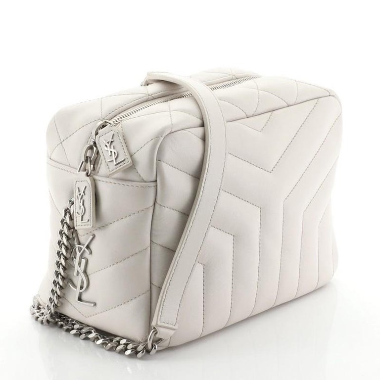 Saint Laurent LouLou Bowling Bag Matelasse Chevron Leather Small at