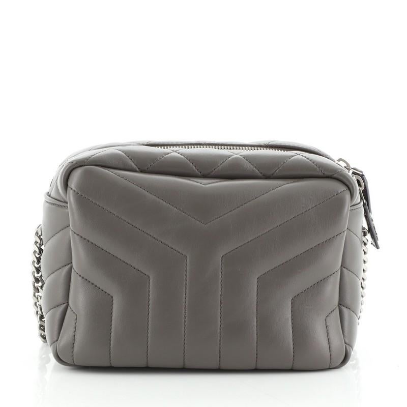 Saint Laurent LouLou Bowling Bag Matelasse Chevron Leather Small