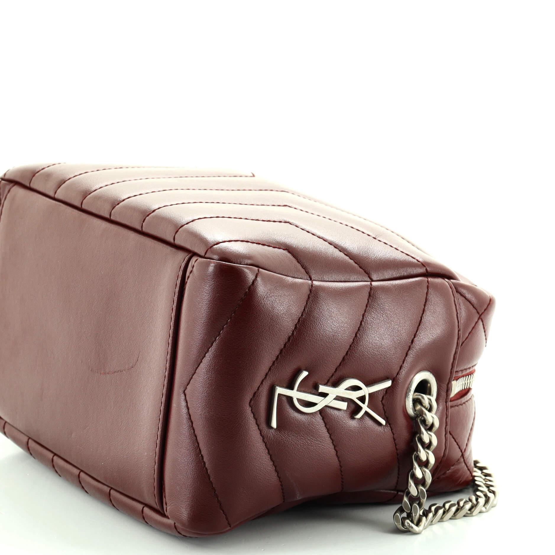 Saint Laurent LouLou Bowlingtasche Matelasse Chevron Leder Klein 1