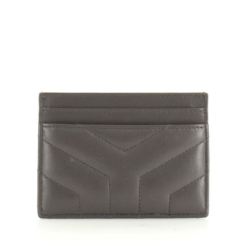 Saint Laurent LouLou Card Holder Matelasse Chevron Leather In Good Condition In NY, NY