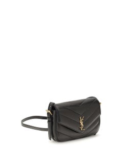 Saint Laurent Loulou Cassandre Shoulder Bag — Black