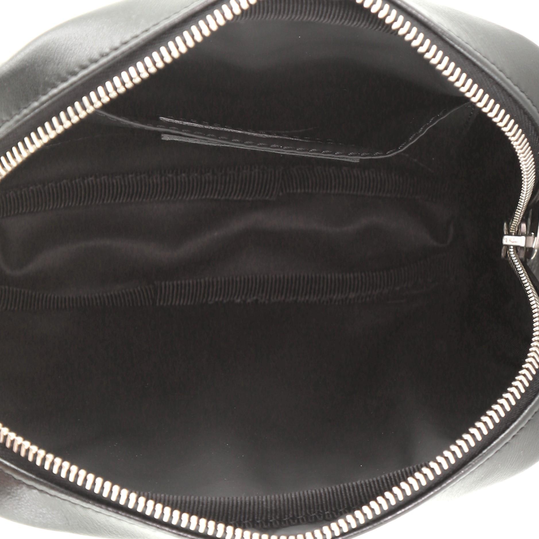 Black Saint Laurent Loulou Cosmetic Case Matelasse Chevron Leather 