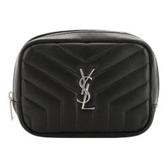 Saint Laurent Loulou Kosmetiktasche Matelasse Chevron Leder