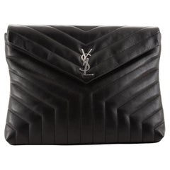 Saint Laurent LouLou Dokument Clutch Matelasse Chevron Leder