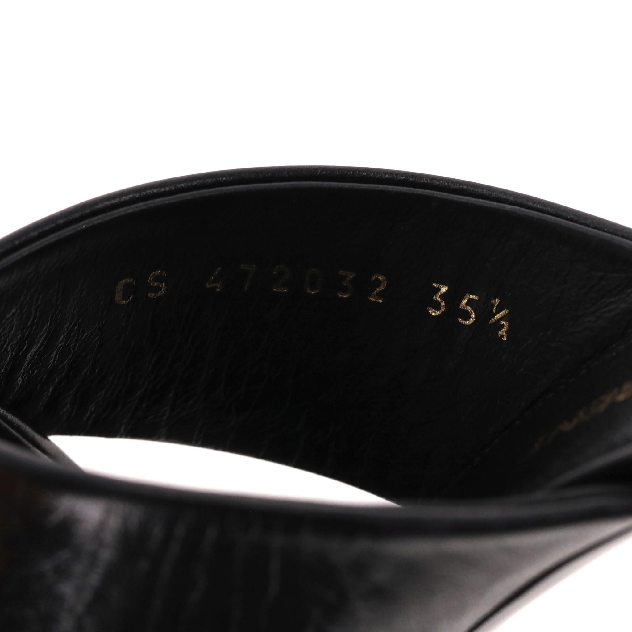 Saint Laurent Loulou Leather Heeled Mules/Sandals For Sale 1