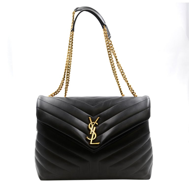 Saint Laurent Loulou Matelasse Y Black Leather Medium Shoulder Bag