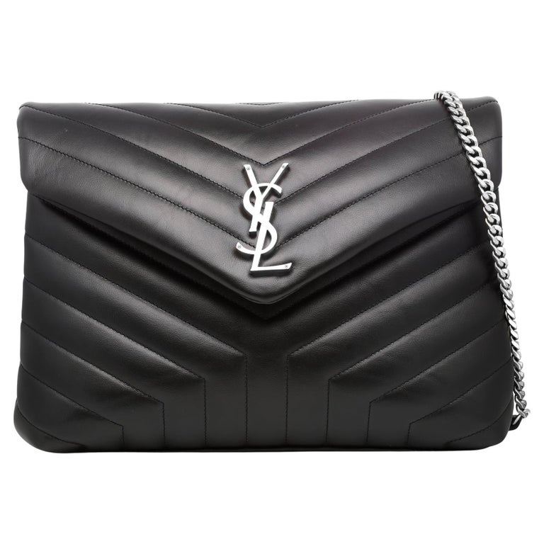 Saint Laurent Loulou Matelasse Y Black Leather Medium Shoulder