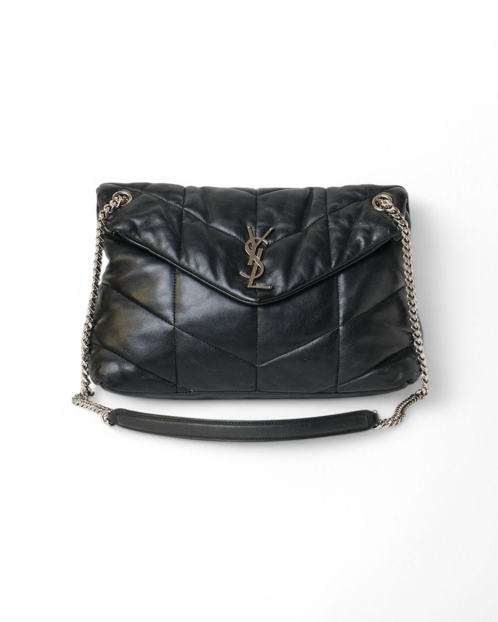  Saint Laurent LouLou Puffer Medium Black Pour femmes 