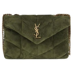 Saint Laurent LouLou Puffer Shoulder Bag — Green