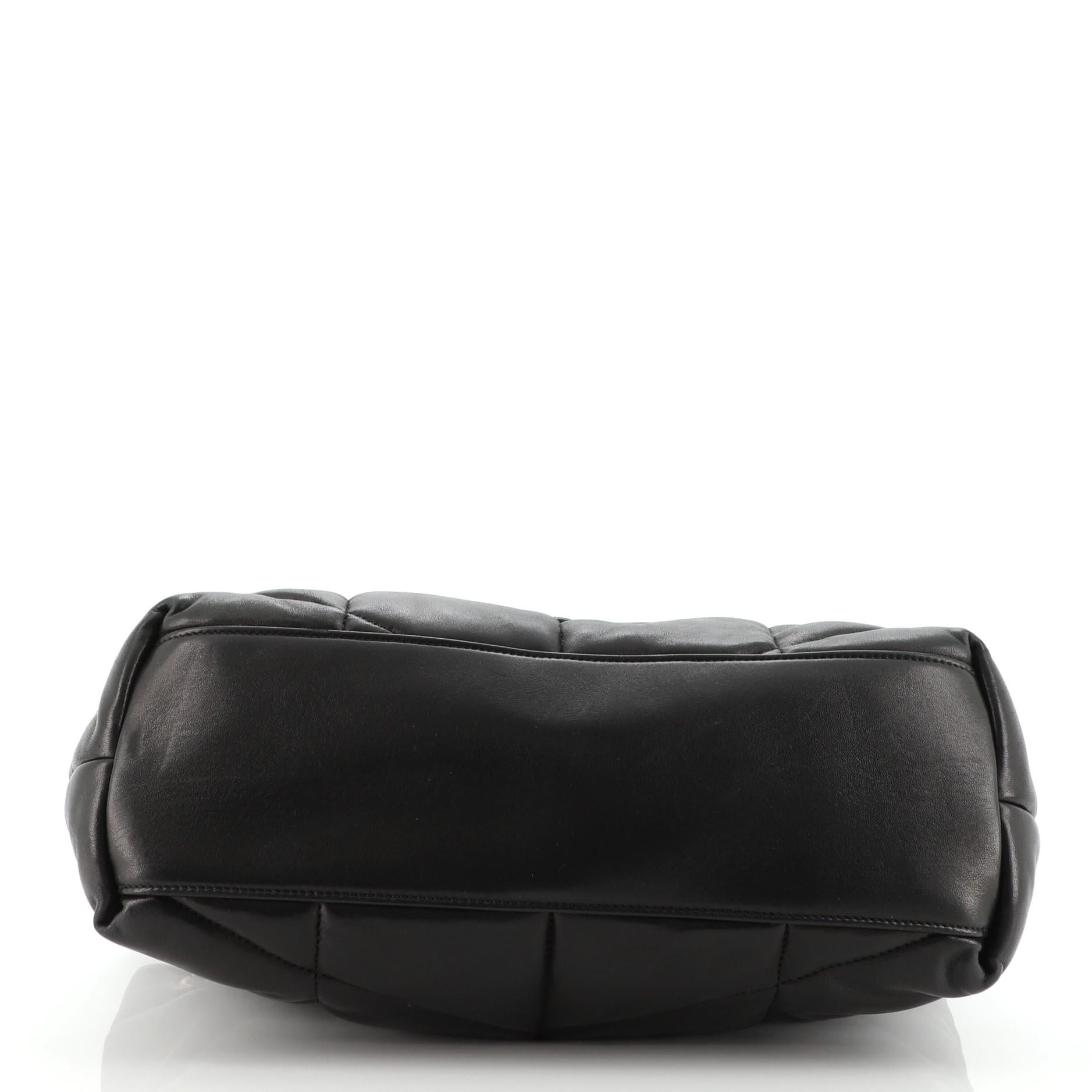 Black Saint Laurent LouLou Puffer Shoulder Bag Quilted Leather Medium