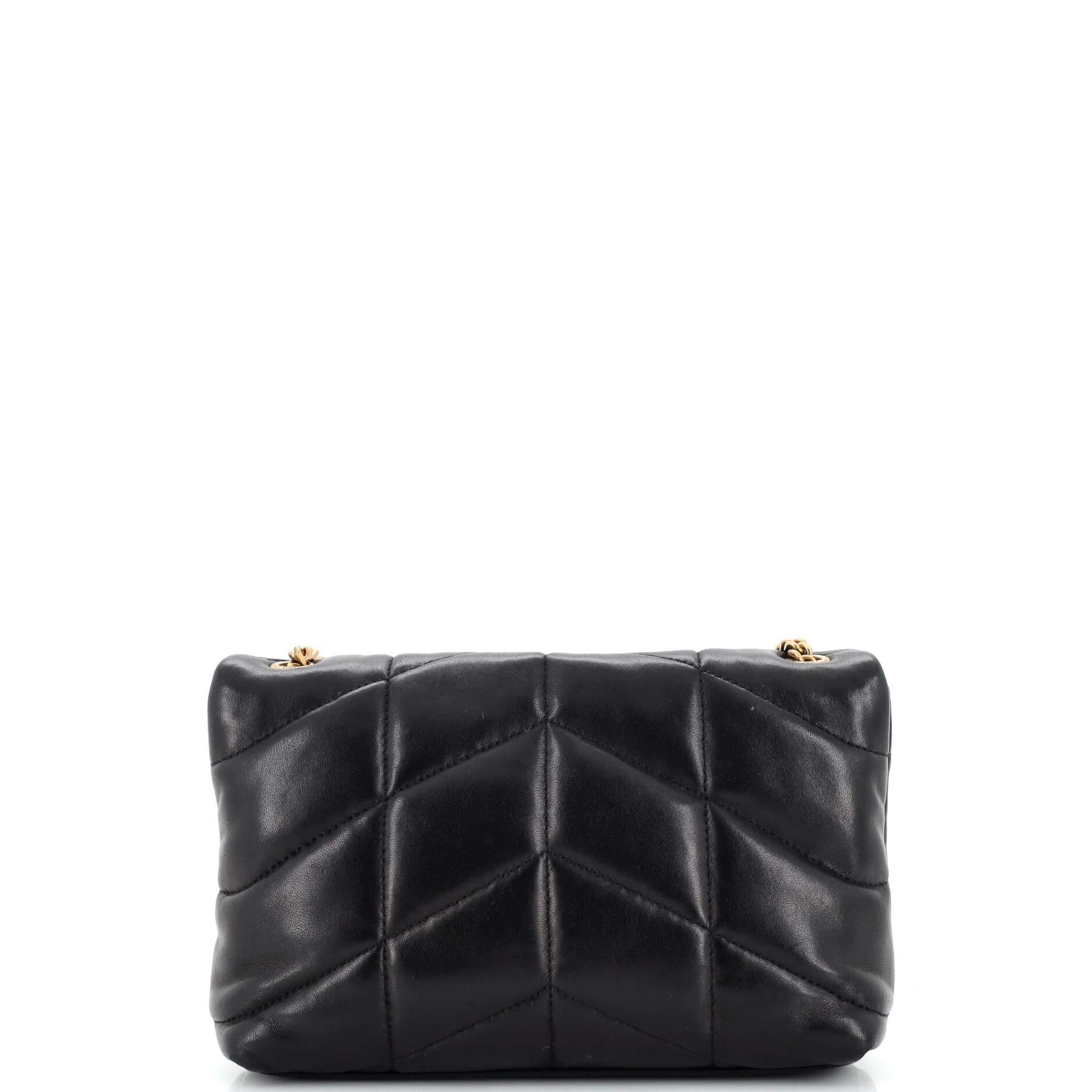 Saint Laurent Loulou Puffer Shoulder Bag Quilted Leather Mini In Good Condition In NY, NY