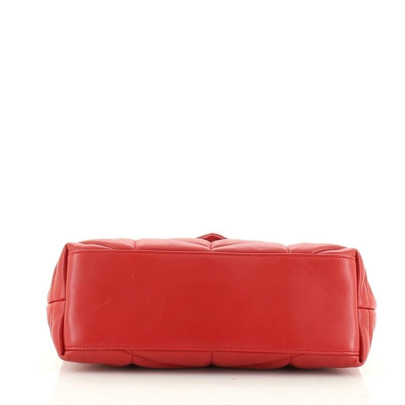 Red Saint Laurent LouLou Puffer Shoulder Bag Quilted Leather Small 