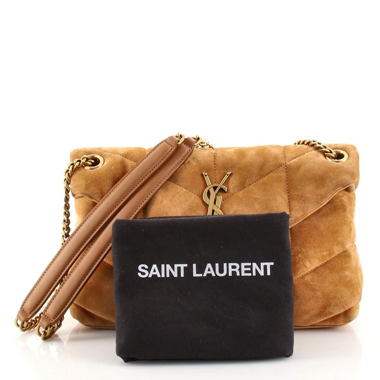 SAINT LAURENT Small Suede Loulou Puffer NIB