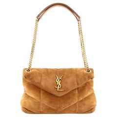 Saint Laurent LouLou Puffer Shoulder Bag Quilted Suede Small