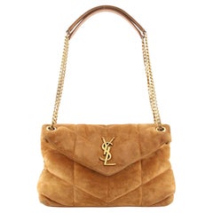 Saint Laurent LouLou Puffer Shoulder Bag Quilted Suede Small