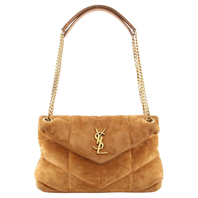 Saint Laurent LouLou Puffer Shoulder Bag Quilted Suede Small at 1stDibs