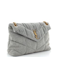 Saint Laurent Loulou Puffer Shoulder Bag Quilted Vintage Denim Medium