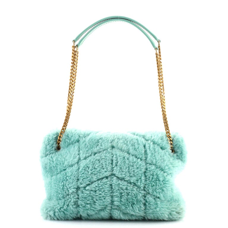 Saint Laurent LouLou Puffer Shoulder Bag Shearling Small For Sale at 1stDibs
