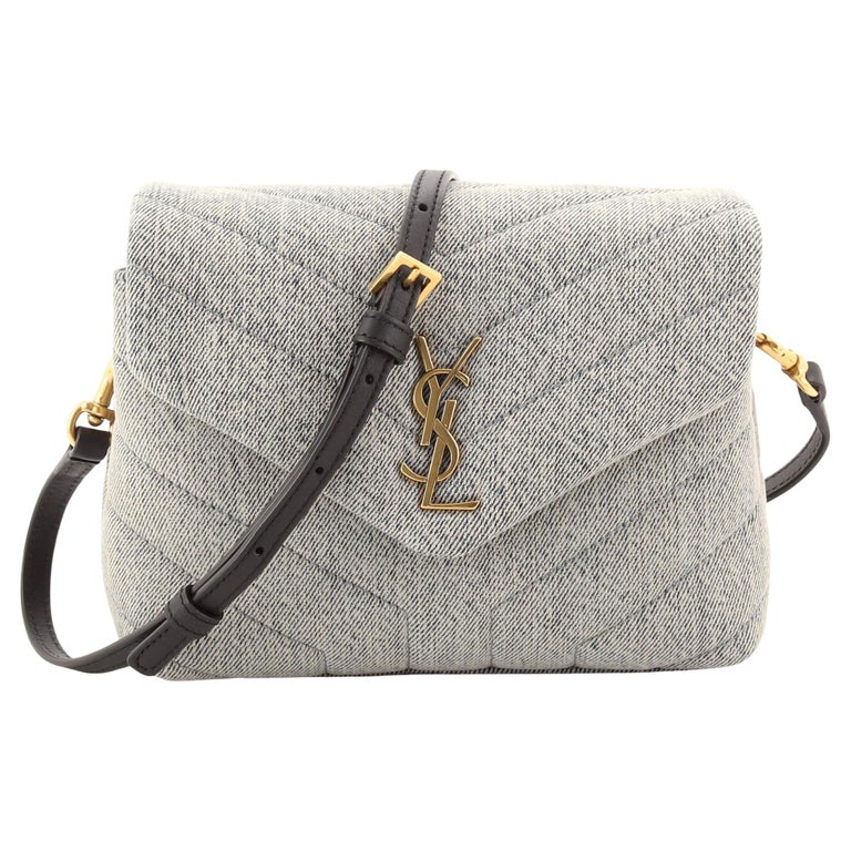 Saint Laurent LouLou Shoulder Bag Matelasse Chevron Denim Toy at 1stDibs