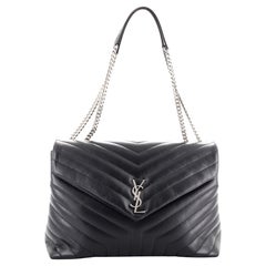 Saint Laurent LouLou Shoulder Bag Matelasse Chevron Leather Large