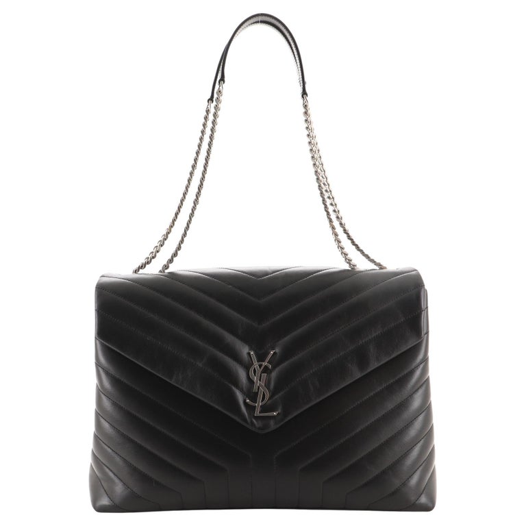 Saint Laurent LouLou Shoulder Bag Matelasse Chevron Leather Large For