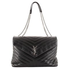 Saint Laurent LouLou Shoulder Bag Matelasse Chevron Leather Large