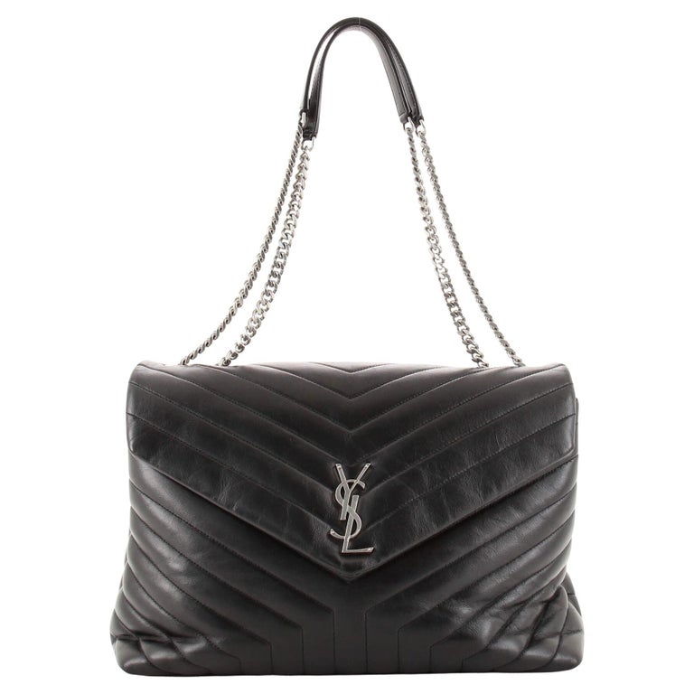 Saint Laurent LouLou Shoulder Bag Matelasse Chevron Leather Large For