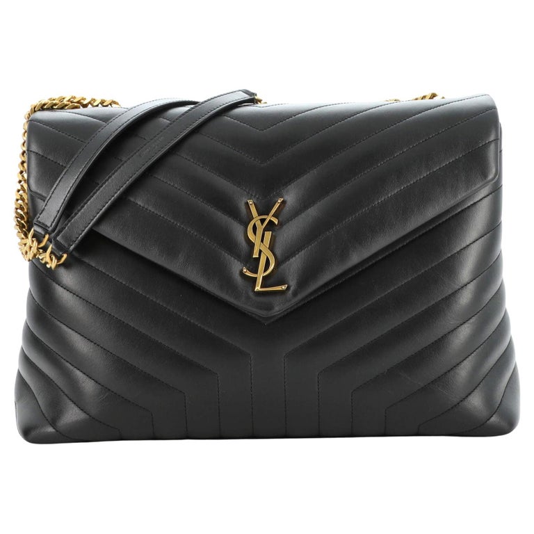 Saint Laurent LouLou Shoulder Bag Matelasse Chevron Leather Large For