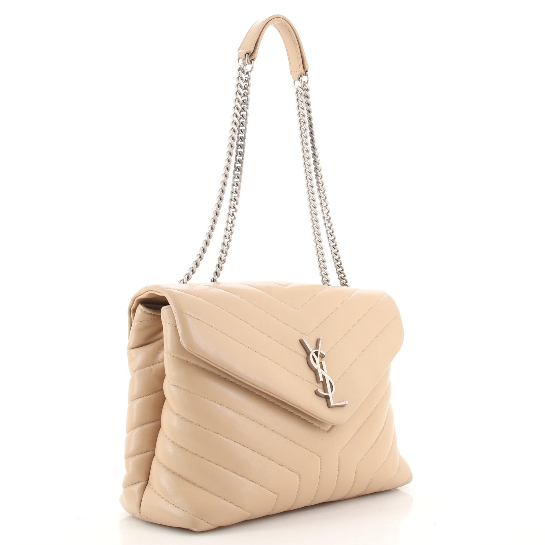 Loulou monogram ysl medium chevron quilted leather camera shoulder bag store