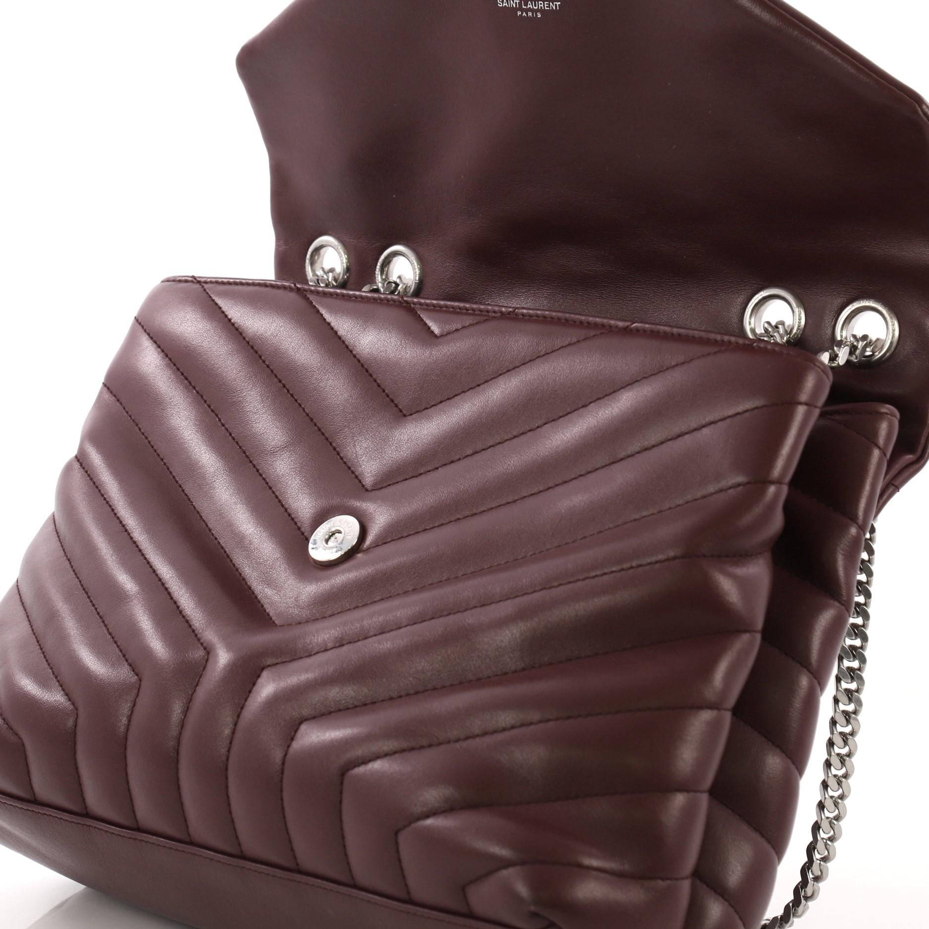 Saint Laurent LouLou Shoulder Bag Matelasse Chevron Leather Medium 2