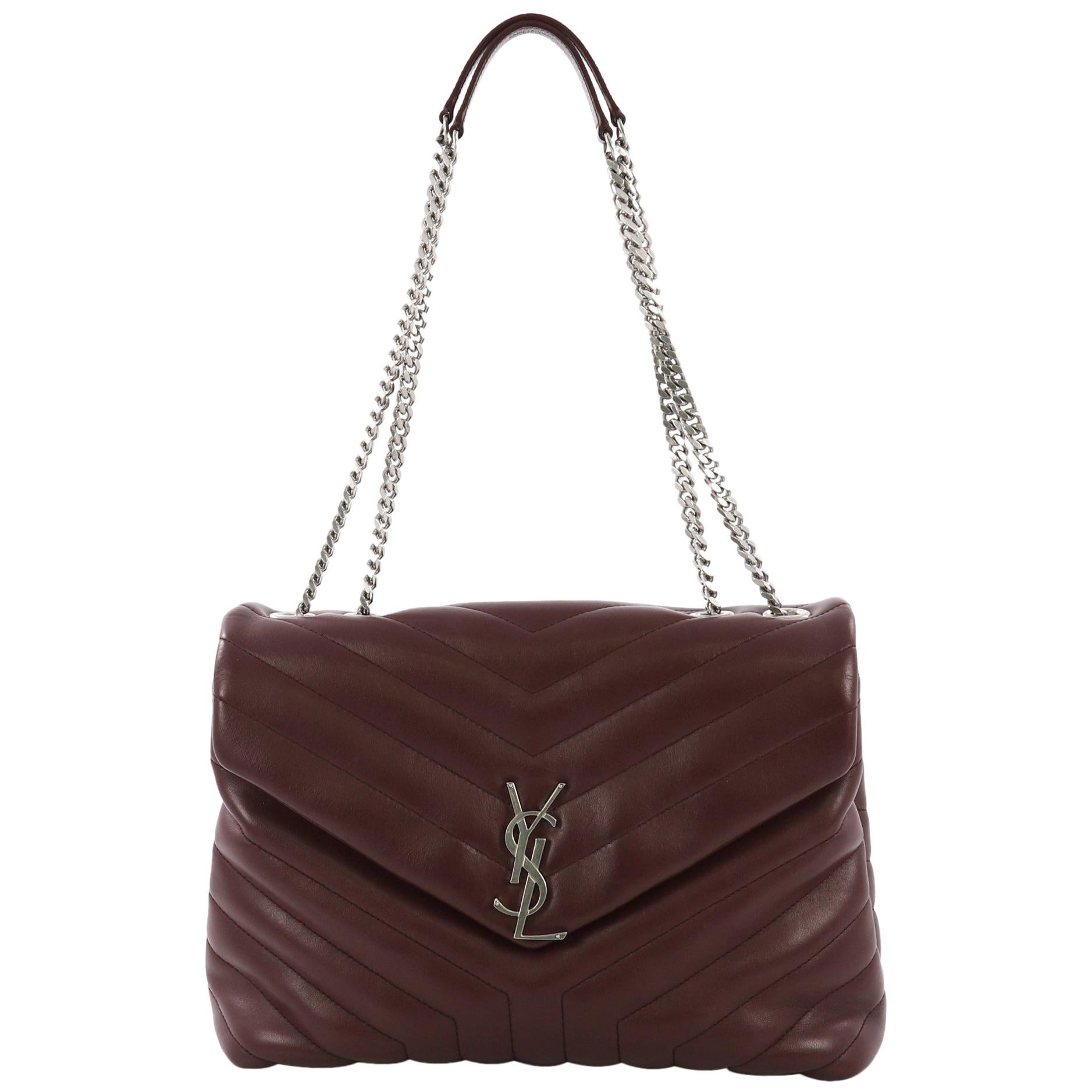Saint Laurent LouLou Shoulder Bag Matelasse Chevron Leather Medium