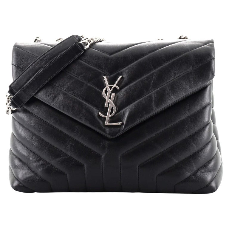 Saint Laurent LouLou Shoulder Bag Matelasse Chevron Leather Medium For