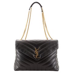 Saint Laurent LouLou Shoulder Bag Matelasse Chevron Leather Medium