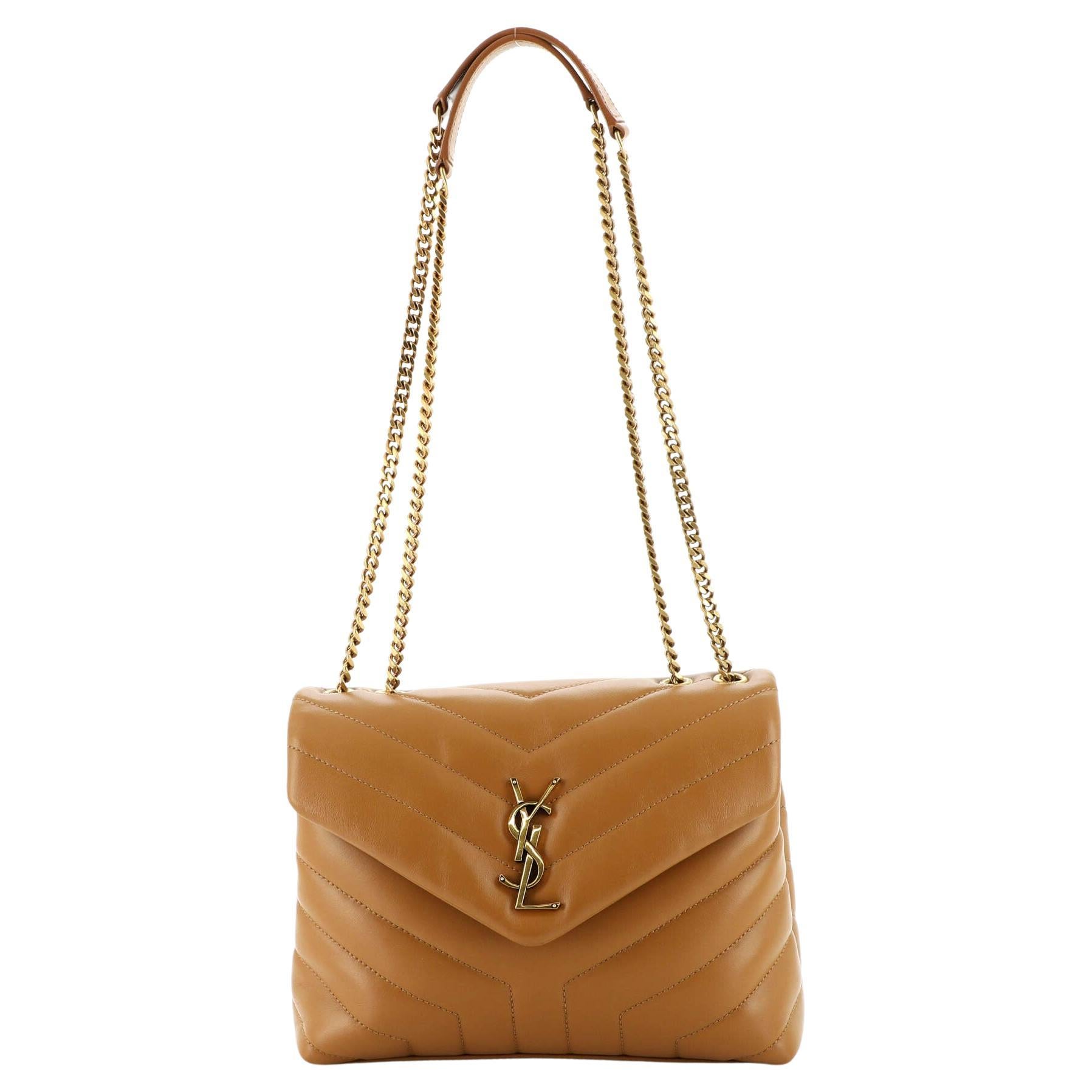 Saint Laurent Love Heart Chain Bag Matelasse Chevron Leather Small at