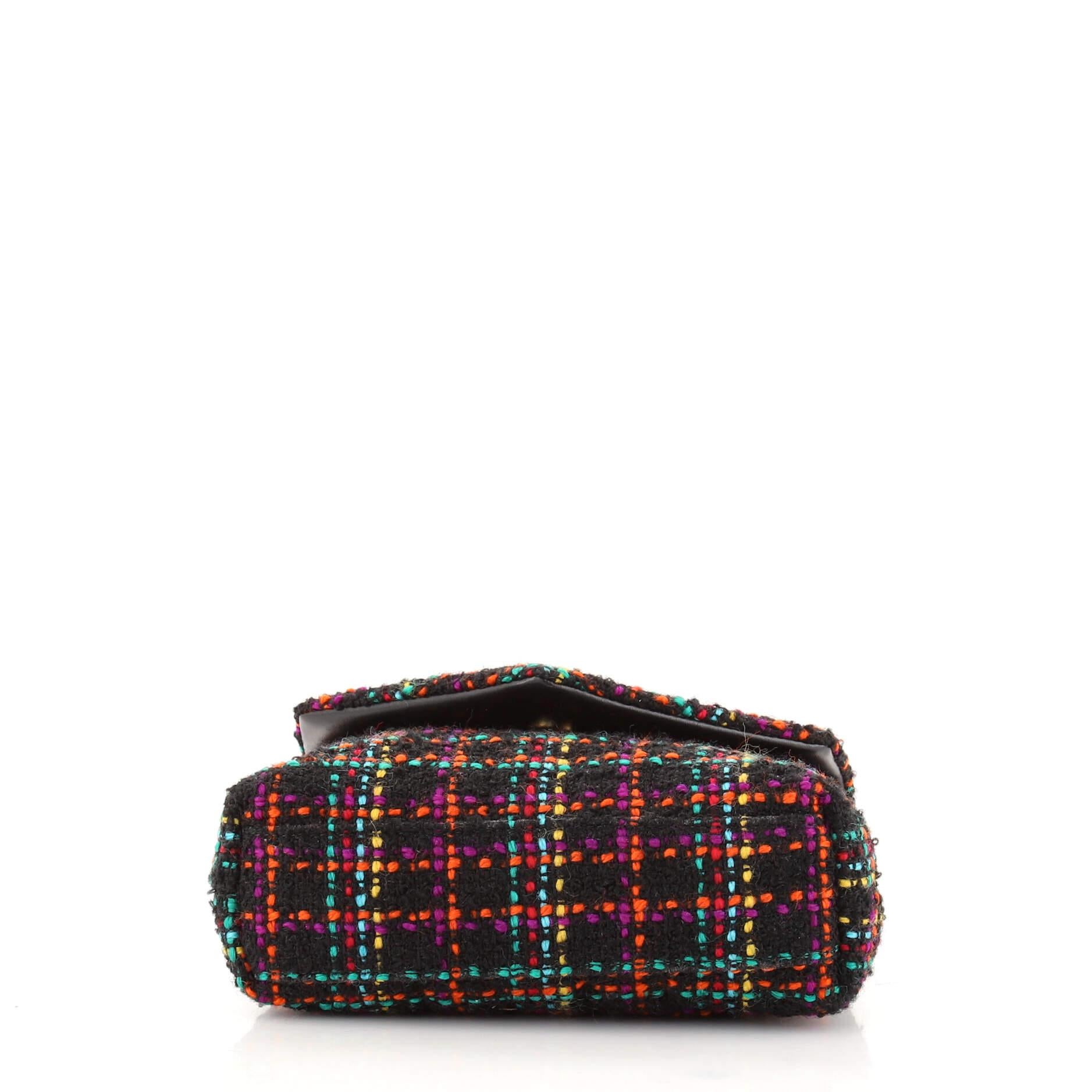 Black Saint Laurent LouLou Shoulder Bag Matelasse Chevron Tweed Toy