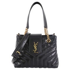 Used Saint Laurent LouLou Tote Matelasse Chevron Leather Small