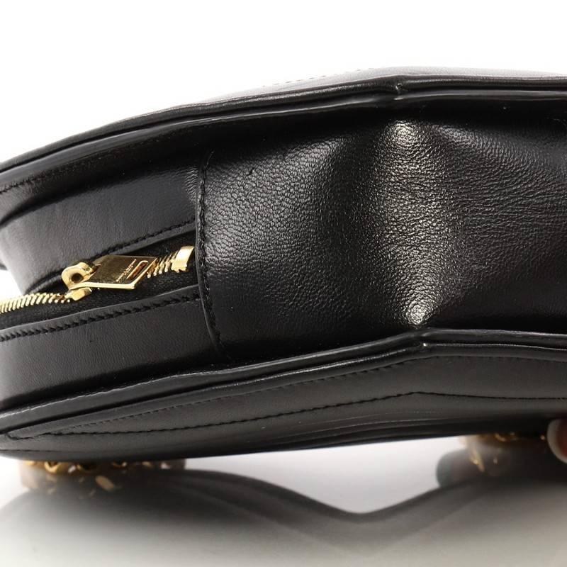 Saint Laurent Love Heart Chain Bag Matelasse Chevron Leather Small In Good Condition In NY, NY