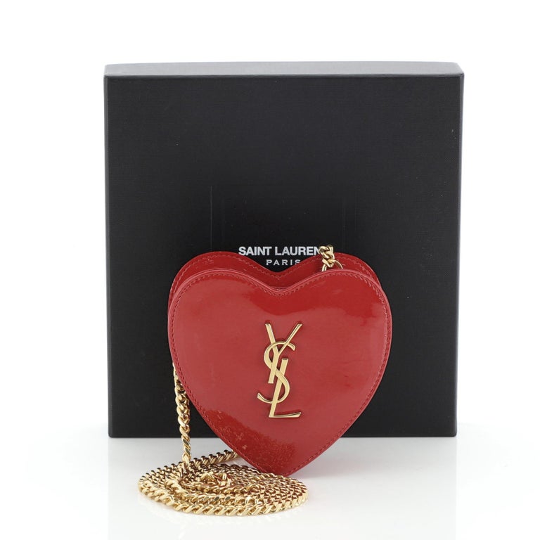 Saint Laurent Love Heart Chain Bag Patent Mini SAINT LAURENT PARIS 