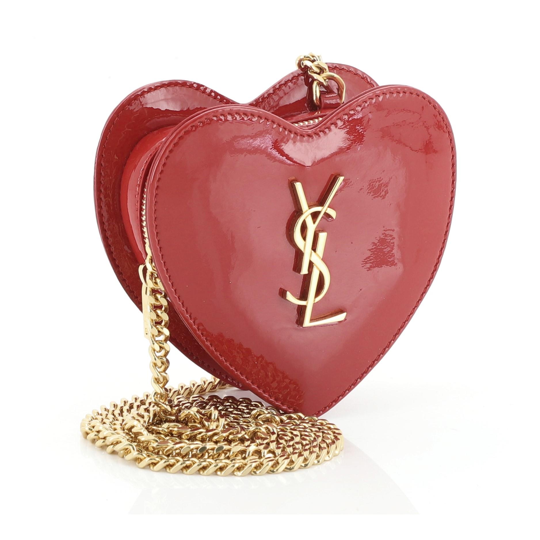 ysl heart bag red