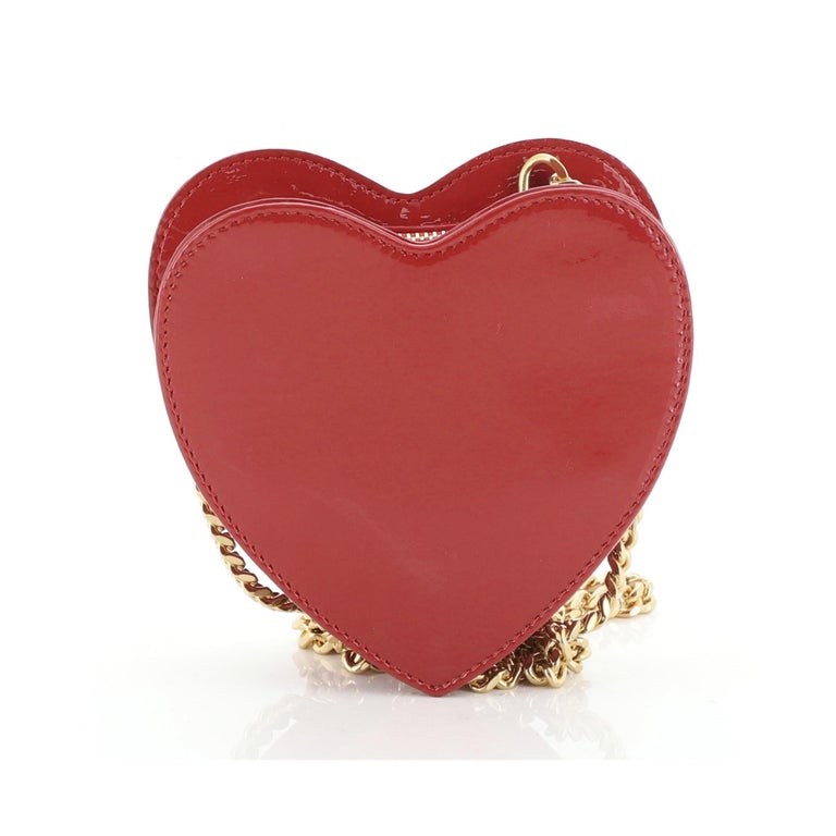 Saint Laurent Fringe Love Heart Chain Bag Suede Small at 1stDibs
