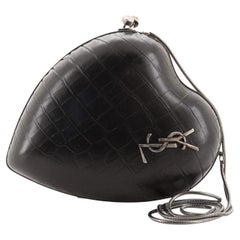 SAINT LAURENT black leather heart bag – Loop Generation