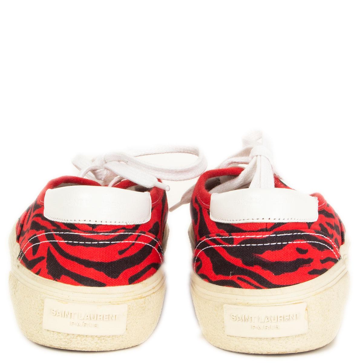 White SAINT LAURENT Low-Top red balck canvas Sneaker Shoes 37 For Sale