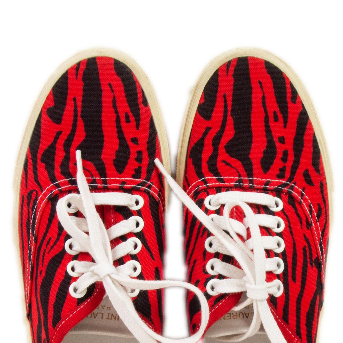 Chaussures Baskets basses SAINT LAURENT en toile à col bénitier rouge 37 Pour femmes en vente