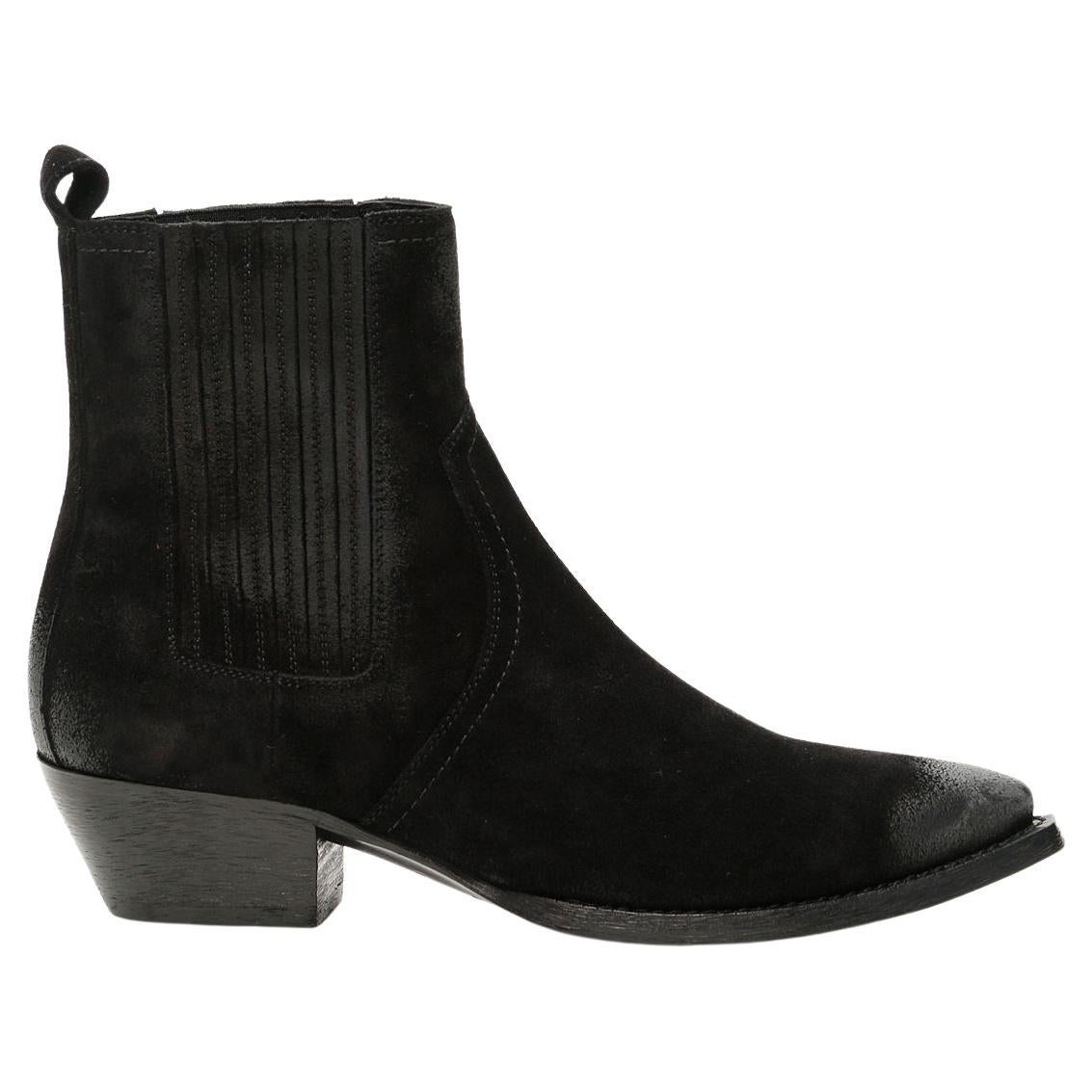 Saint Laurent Paris Fringed Suede Ankle Boots For Sale at 1stDibs
