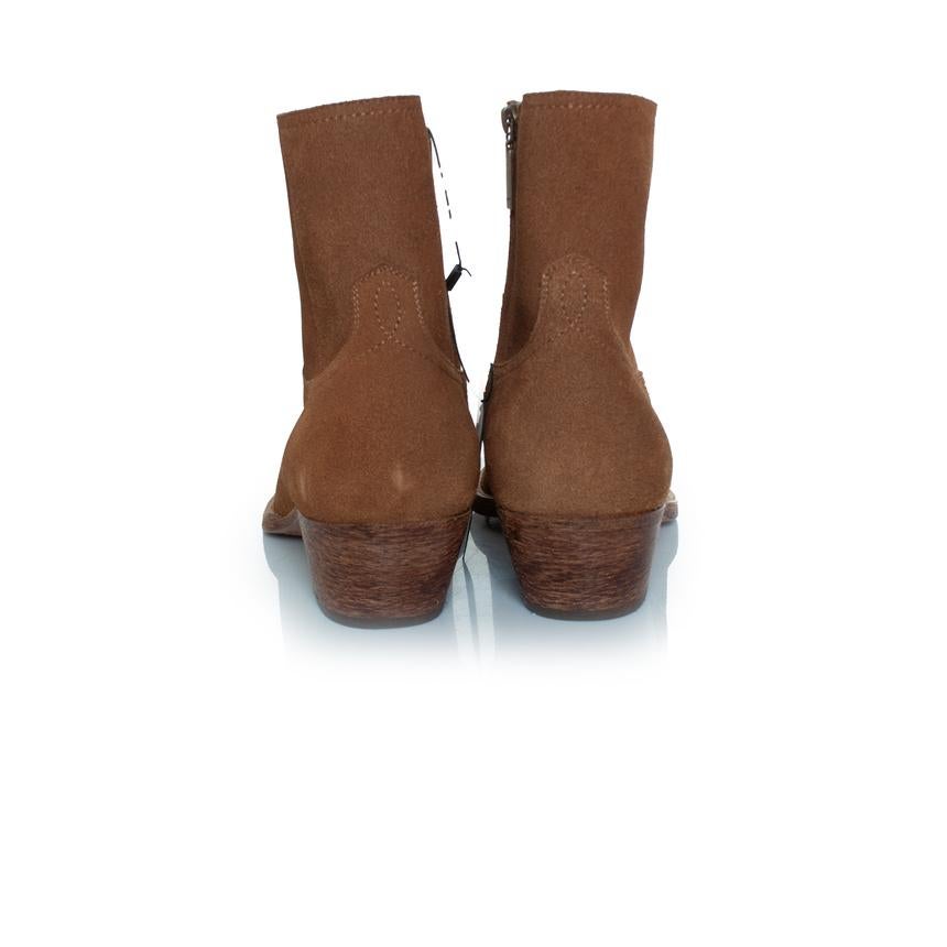 Saint Laurent, bottes en daim Lukas en marron en vente 1