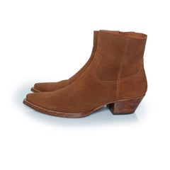 Saint Laurent, Lukas western boots in brown suede
