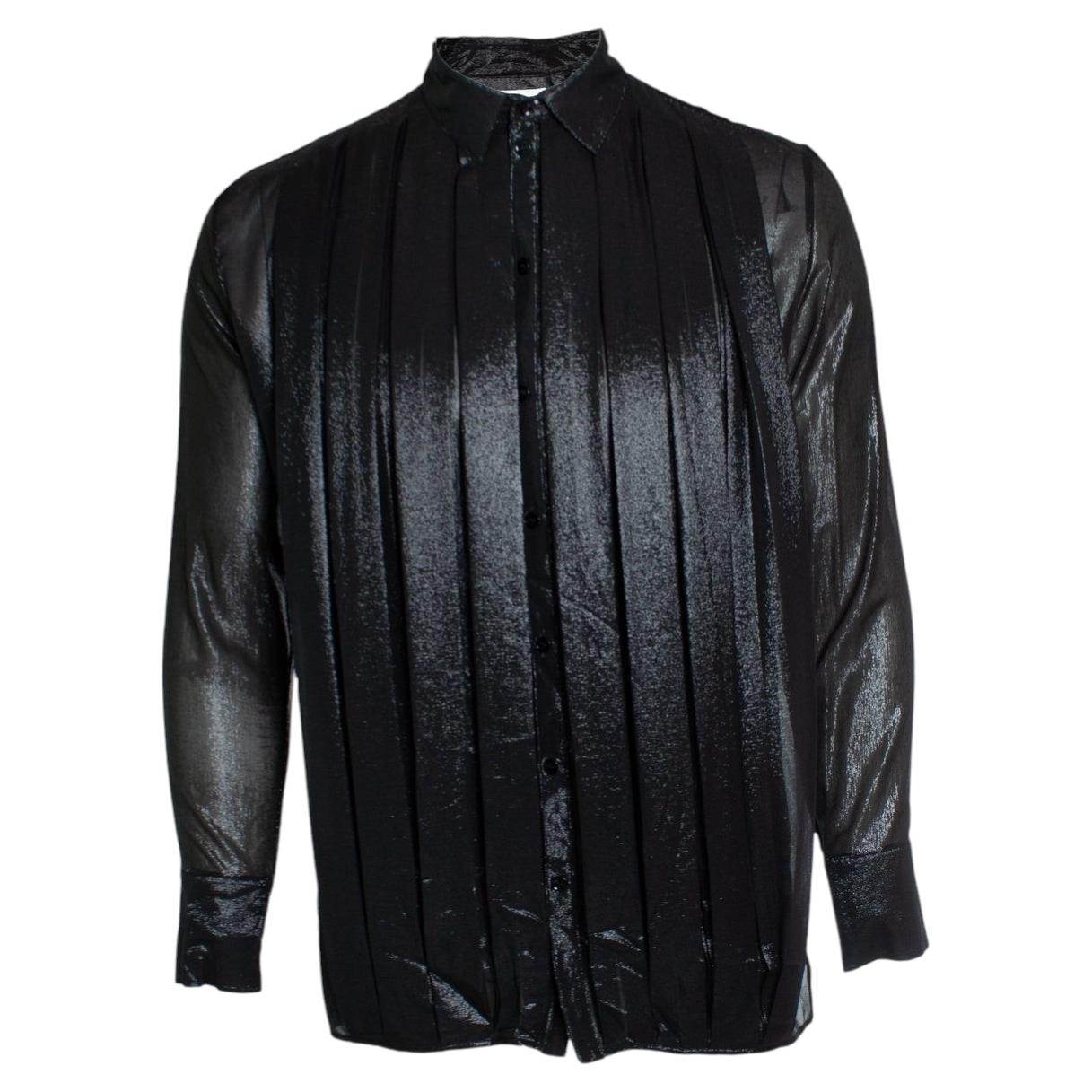 Saint Laurent, chemise en lurex à traits ruchés 2019